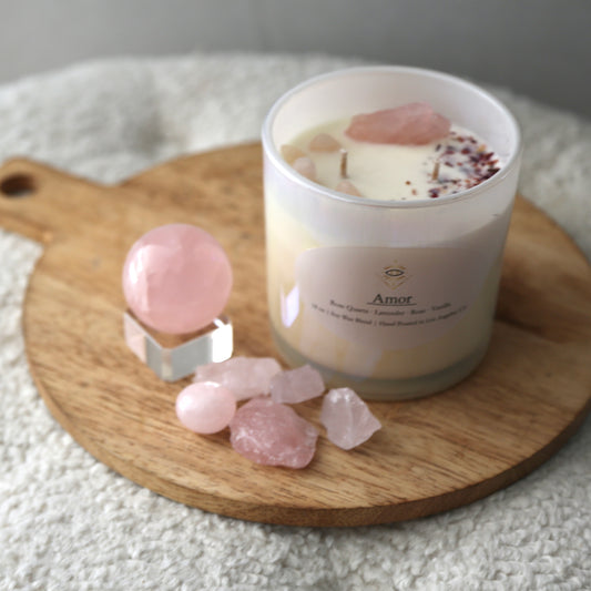 Amor Intention Candle: Rose Quartz