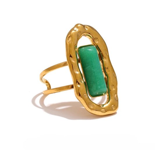 Green Agate 18K Gold