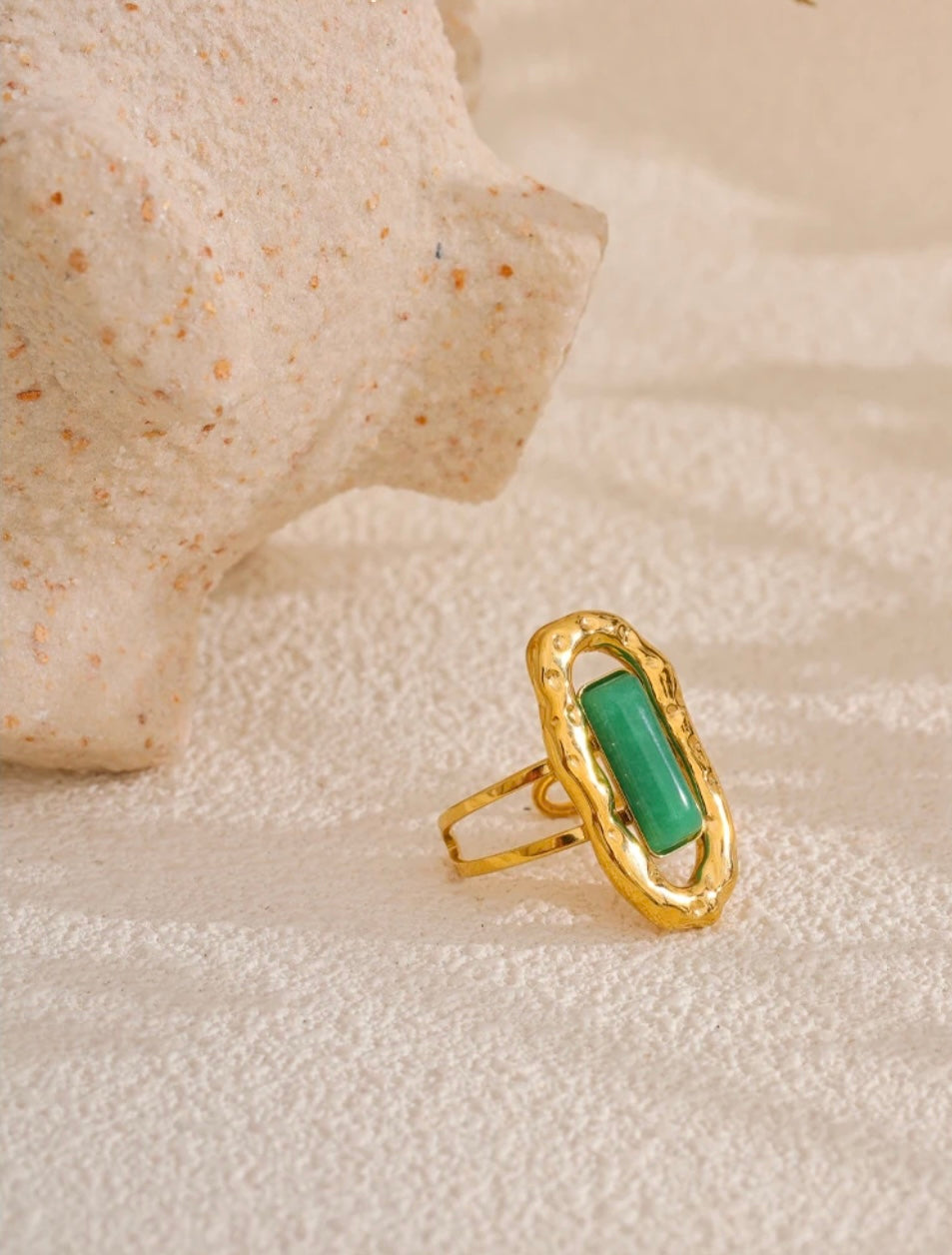 Green Agate 18K Gold