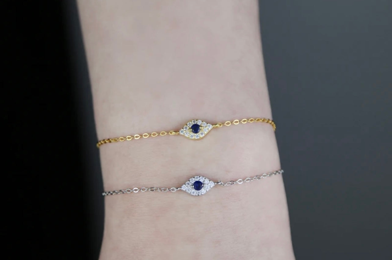 Large Zircon Evil Eye Bracelet