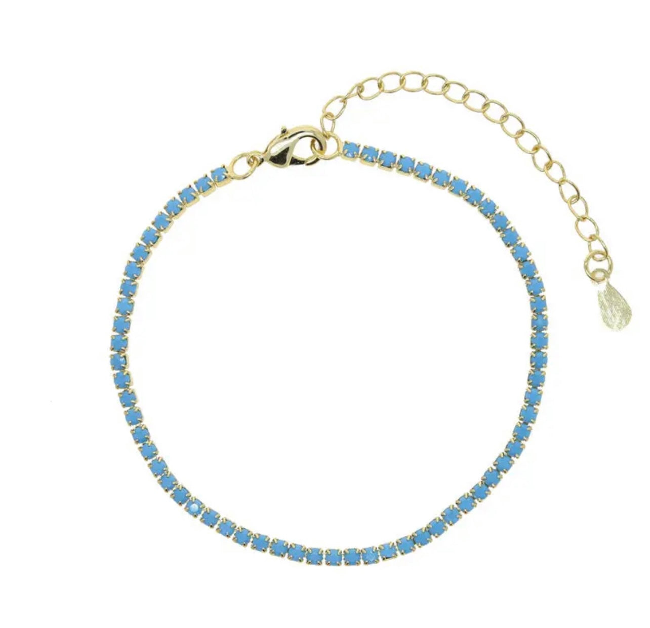 Turquoise Silver Gold Plated Clasp Bracelet