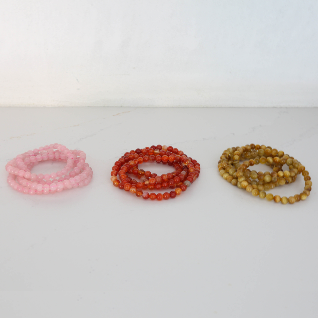 6mm Gemstone Bracelets - Adult Size